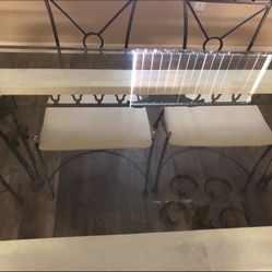 Dining room table with six chairs