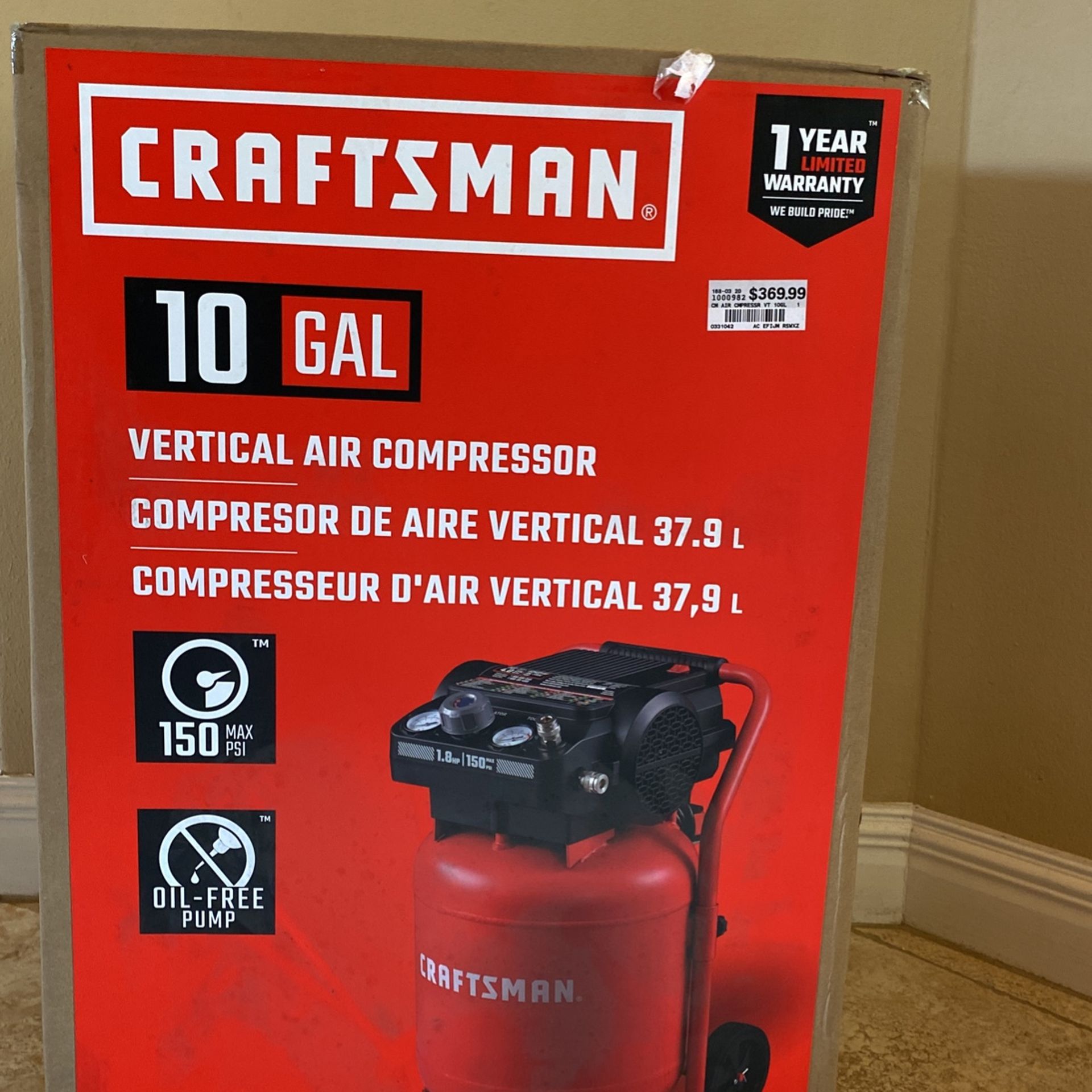 Craftsman 10 Gal Air Compressor 