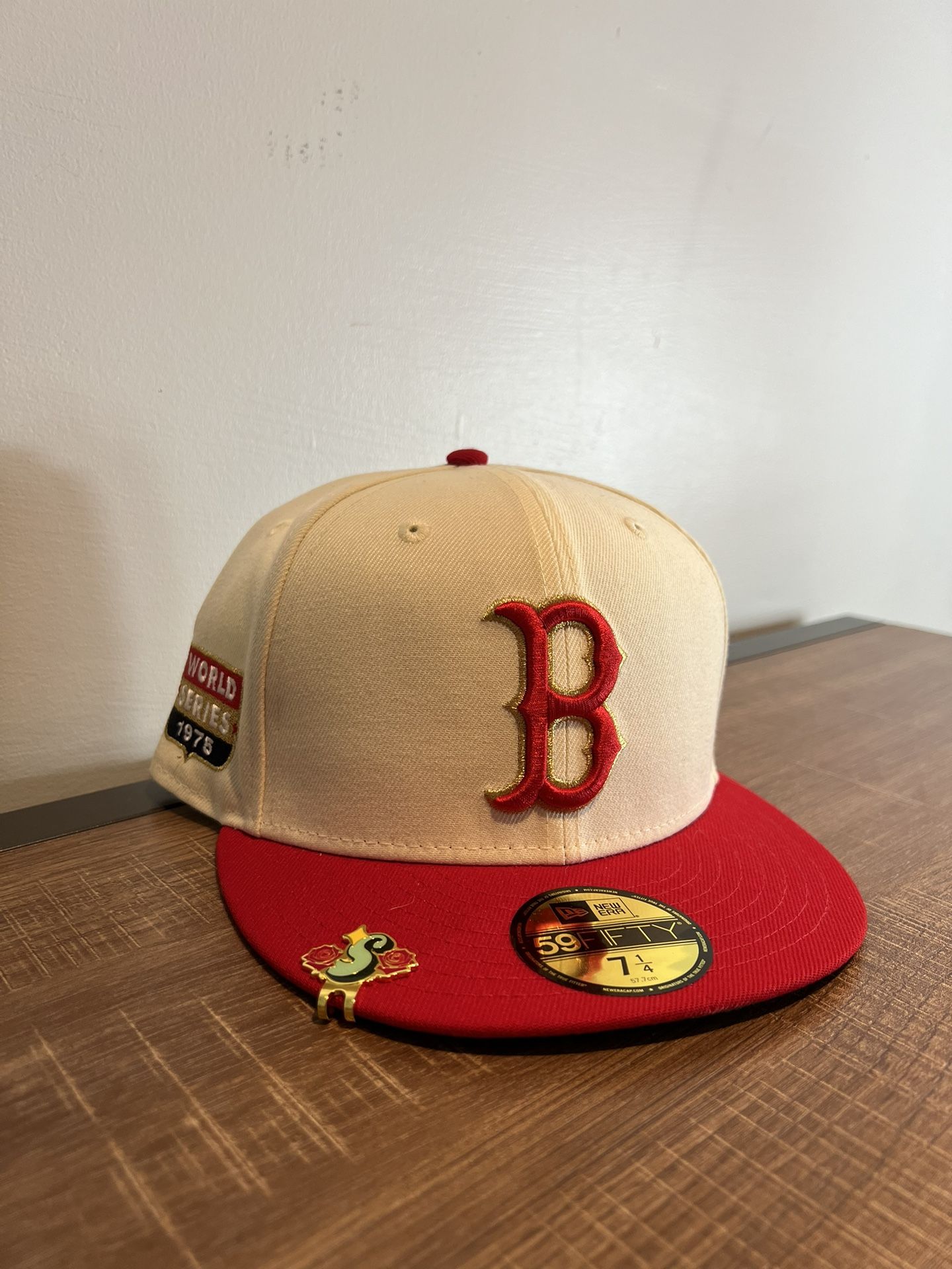 MLB Boston Red Sox Rare 1975 World Series Fitted Cap Hat NWT Size 7 1/4