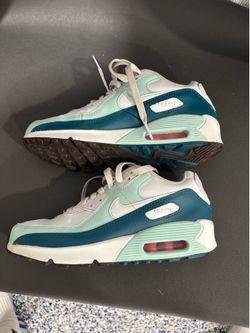 Nike Air Max 90 GS Youth Size 5Y White Teal Running Shoes Sneakers