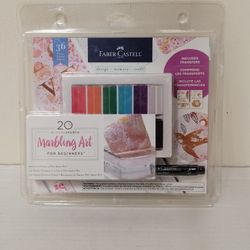 New 36pc Faber-Castell Marbling Art For Beginners - DIY Paper Marbling Creative