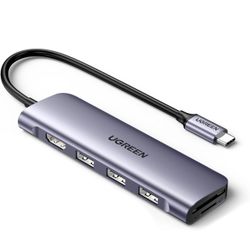 Ugreen 6 In 1 Usb C Hub Space Grey 4K Hdmi Sd Tf Card Reader 3 Usb 3.0 Ports