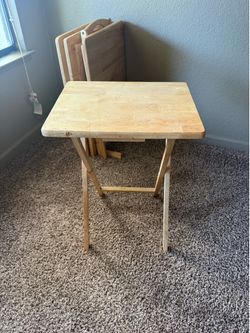 Wooden TV tray set