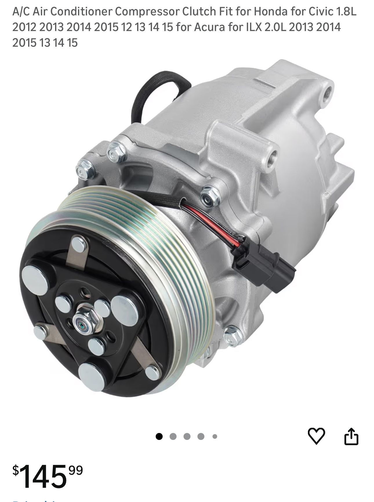 AC Compressor For 2013-2015 Acura ILX 2012-2015 Honda Civic 2007-2014 CR-V 2.4L