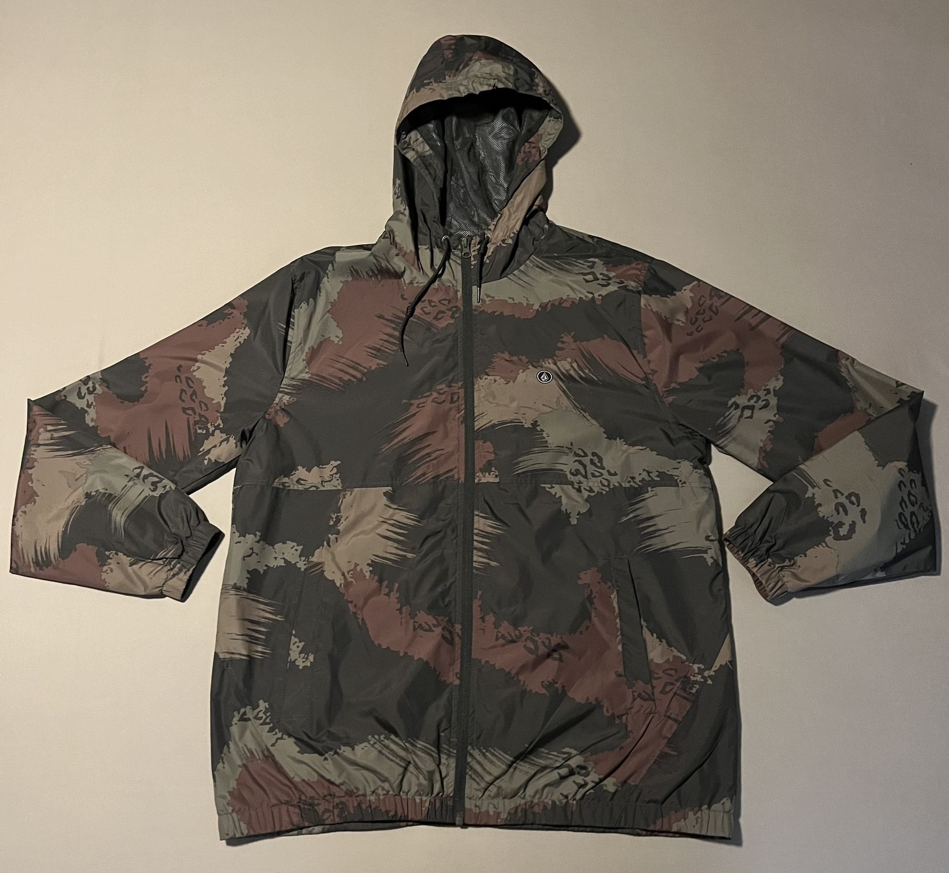 Volcom Stone Men’s Brushed Camo Zip Up Windbreaker Jacket VNDS