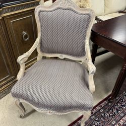 Louis XV style armchair with a striped upholstery - Excellent Condition 