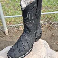 Bota Vaquera Para Hombres Negra - Varias Medidas 