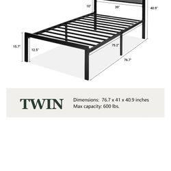 Twin Bed Frame With Headboard 