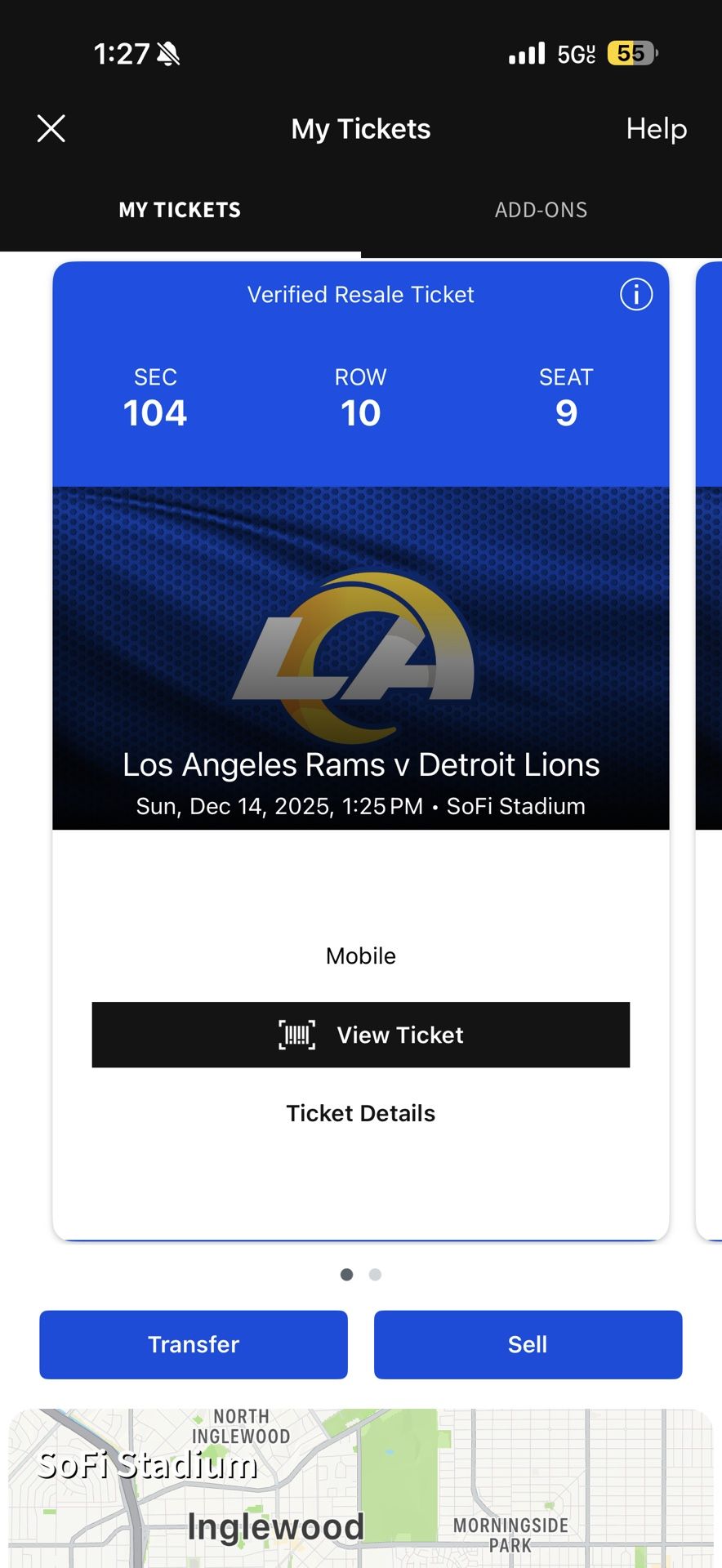 Rams VS Lions Tickets 