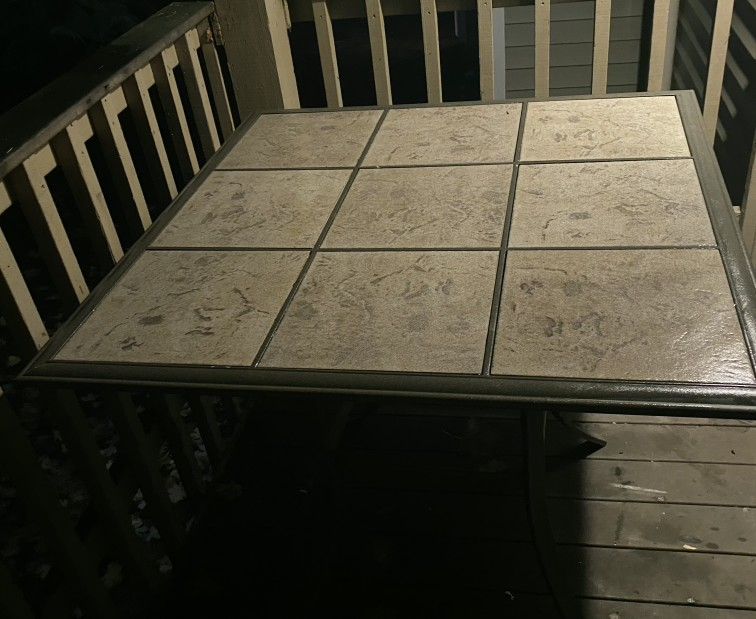 Table And Metal Stools