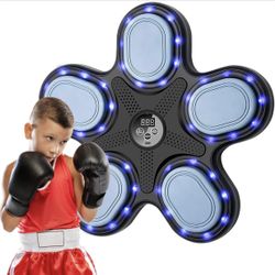 New-New Model Smart Music Boxing Machine for Adults and Kids, Training Machine with LED Electronic Wall Mounted, Home Indoor Workout Equipment with Pr