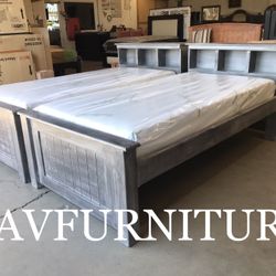 2 Twin Beds And 2 Memory Foam Mattresses 