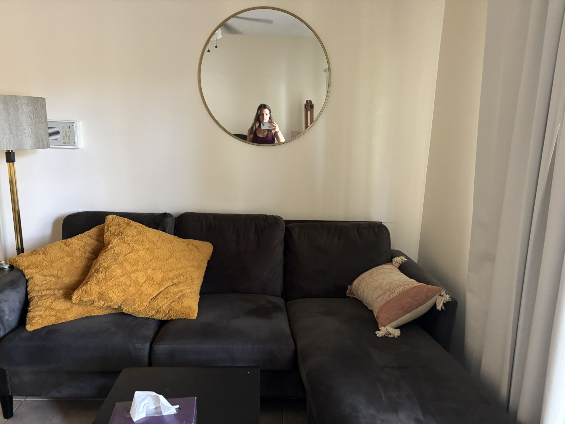Small Sectional Gray Couch