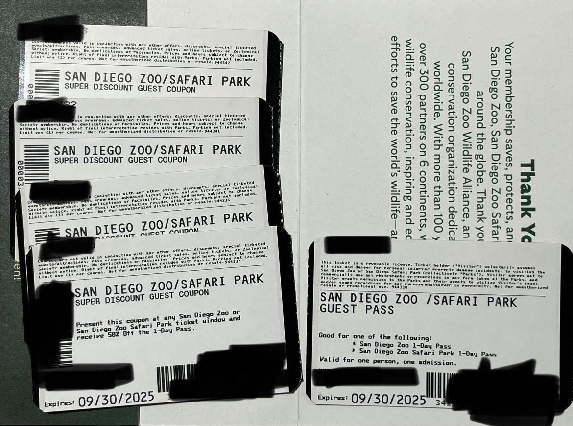 San Diego Zoo Tickets - 1 Full Ticket & 4 50% Off