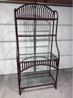 Wrought iron bakers rack.