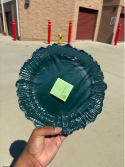 Hunter Emerald Green Reef Design Plastic Plates 100 Pack– 10" Dinner Party Plates
