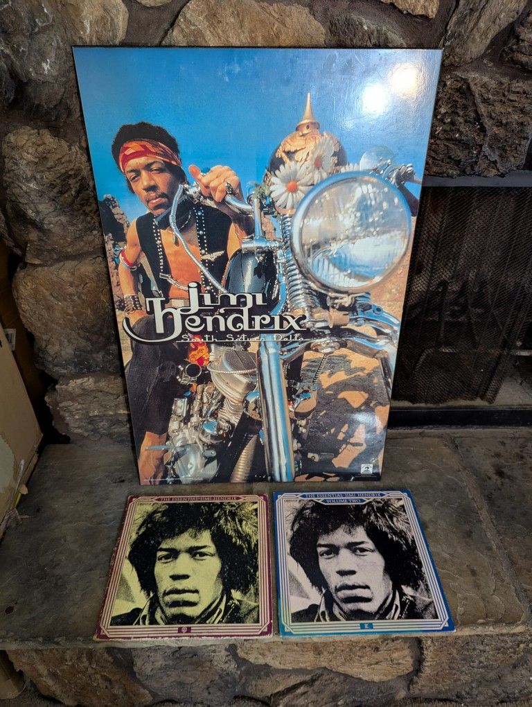 Super Rare Original Vintage Jimi Hendrix Lot Promo Albums & Album Cover Sign