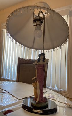 Vintage OK Collection Lamp Detailed Lady Figurine Turn of the Century