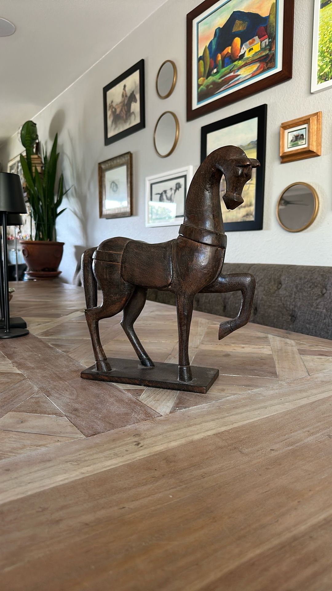 Carved Wood Horse Statue
