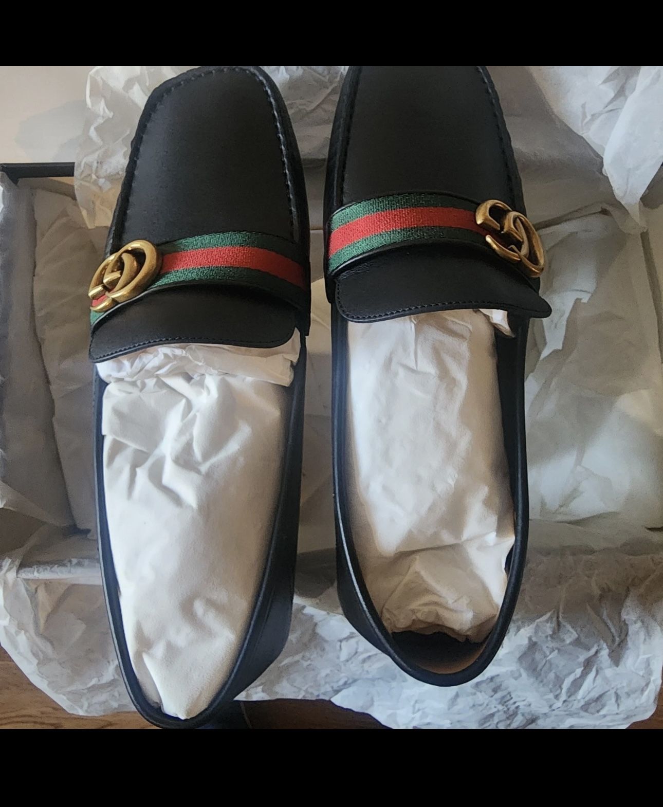 Men’s Gucci Noel GG Driver Loafer Black Size 8.5