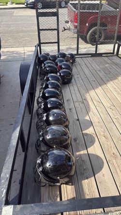Lot of Black Football Helmets with Face Masks