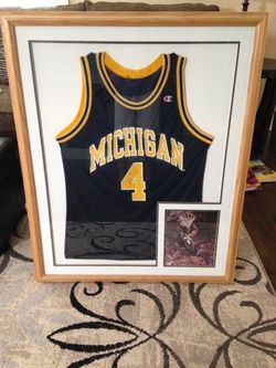 Chris Webber Autographed Michigan Jersey