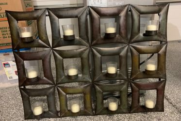 Set of 2 Metal Bronze Candle Holding Frame Decoraton Home Decor