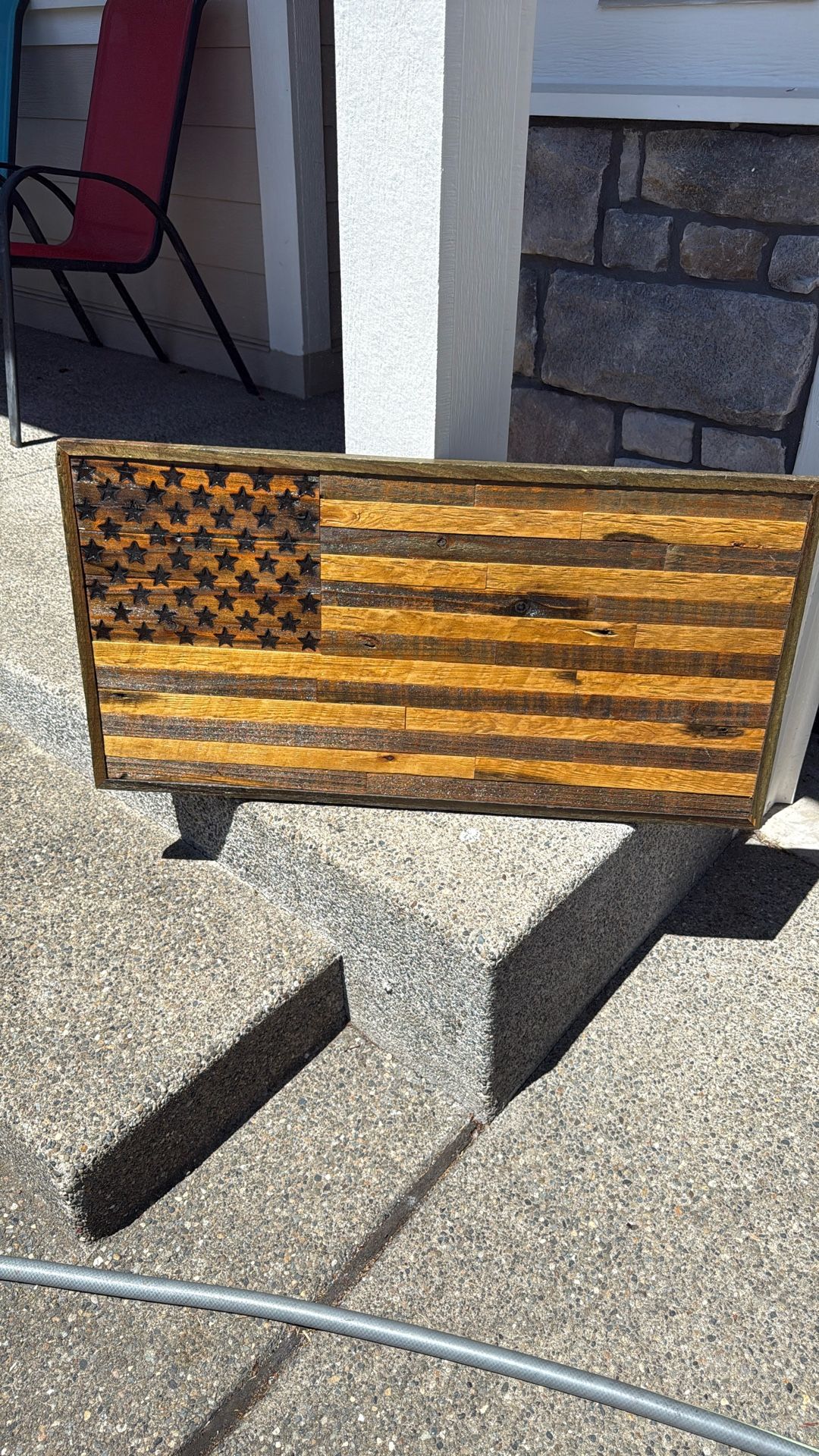 17”x33”Wood Burned American Flag