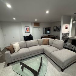 Living Spaces Grey Sectional Couch