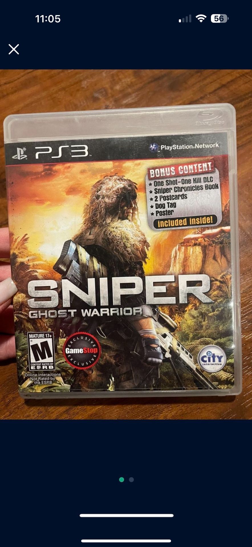 Sniper Ghost Warrior Play Station 3 Game PS3 Game 