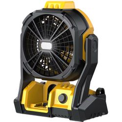 Battery Operated Work Fan, Compatible With Dewalt 20v Battery