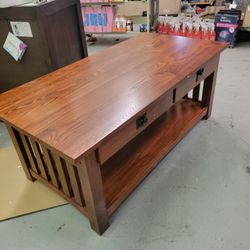 48in Oak Rectangular Coffee Table 