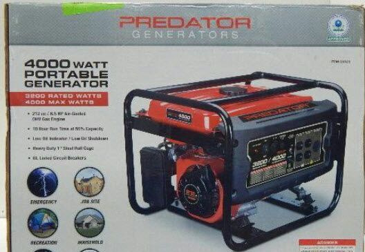 Predator Generator 4000 Peak/3200 Running Watts, 6.5 HP (212cc) Model 69729