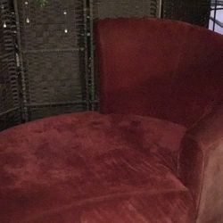 Vintage Kagan Red Velvet Lounge Chair