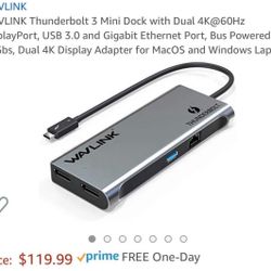 DVI Dual Monitor 4K Adapter for MacOS & PC