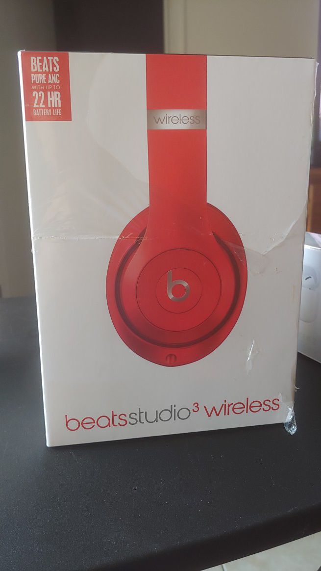 - Brand New - Beats by Dr. Dre Studio3 Headband Wireless Headphones - Red.