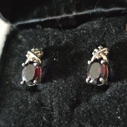 Ruby Rhinestone Earrings