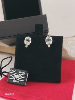 Le Vian 14K White Gold Natural Green Quartz & Nude Diamond Stud Earrings, Solid Gold! 👌🎁Post Tags: Aretes de Oro