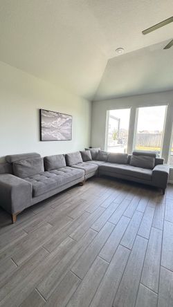 Large Contemporary Gray Sectional Couch
