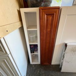 Narrow Wall Cabinet with Cherry Wood Door