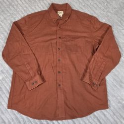 L L Bean Flannel Shirt Rust/Orange Check Fall L EUC Mint Condition