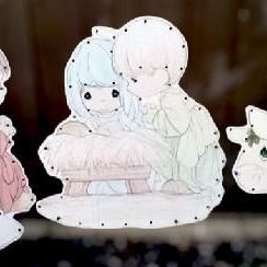 1998 Precious Moments Indoor/Outdoor Light Up Nativity 3 Piece Set