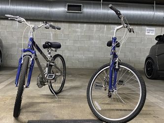 Two Bicycles Two helmets And to lock