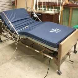 Hospital  Bed Fully Functional Rails Mattress Included  No Crank Needed 