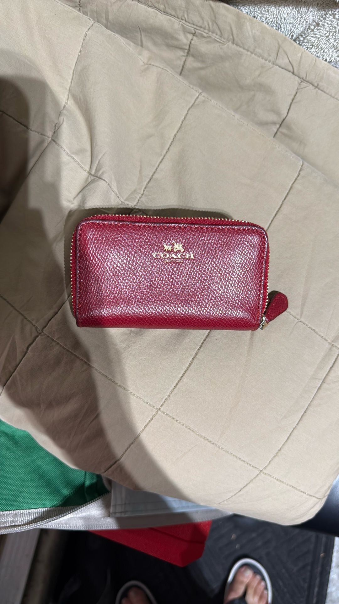 RED COACH CARD/COIN WALLET