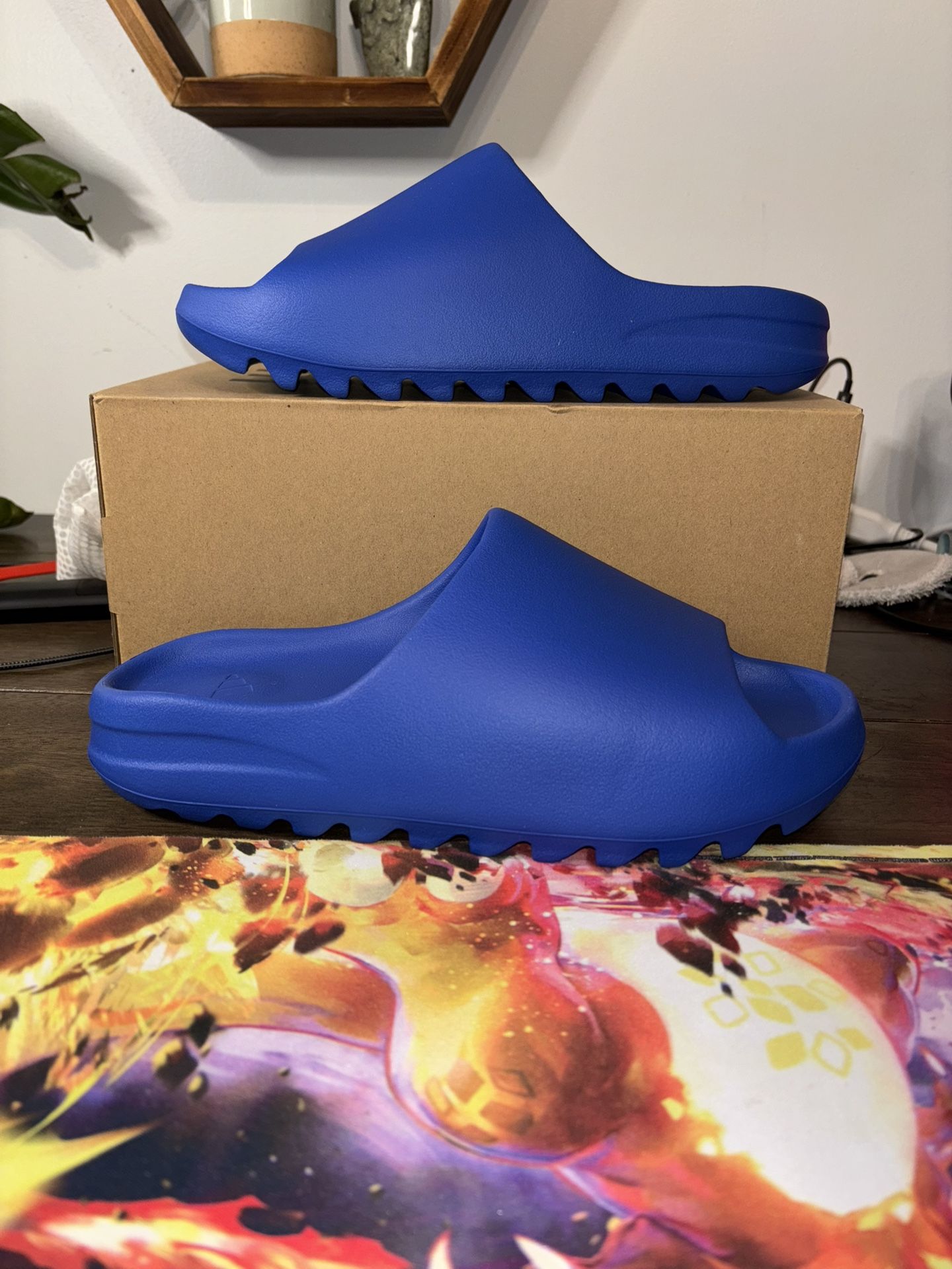 New Yeezy Slide Azure Blue Size 13