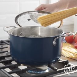 Olla De 6-qt De Acero Inoxidable De Color Azul De Princess House 