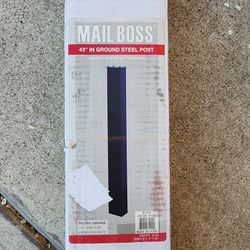 Galvanized Steel In-Ground Mailbox Post in Black