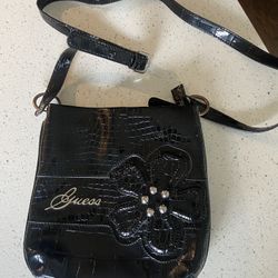 Black Leather “guess” Purse 