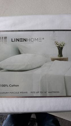 Linen Home 4pc Sheet Set 100% Cotton Twin XL size White in color